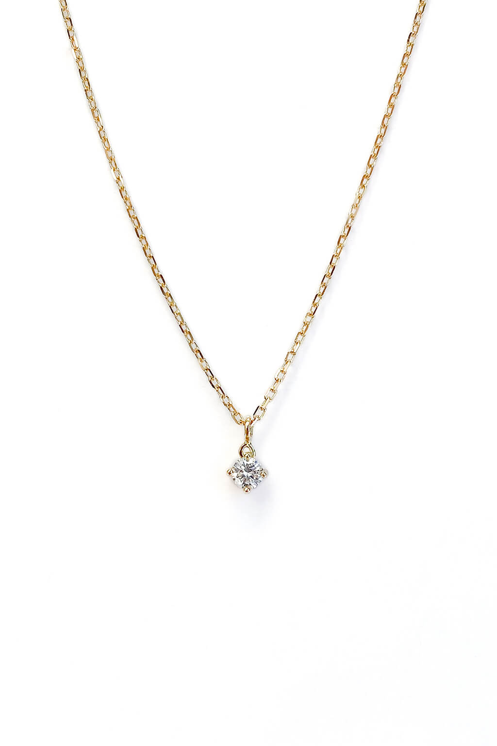 Collar con diamante de 3 mm de oro