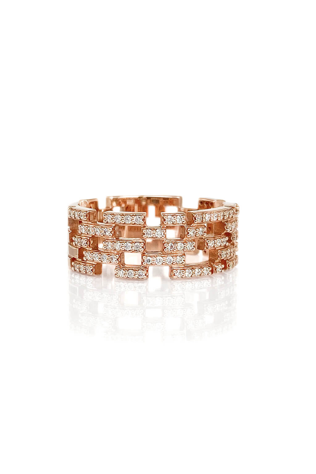 Detachable Brick diamonds gold ring