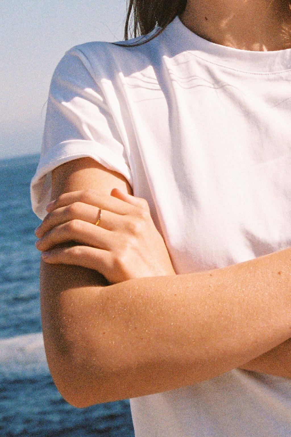 Bague Wave 1'5 Squared Band en or