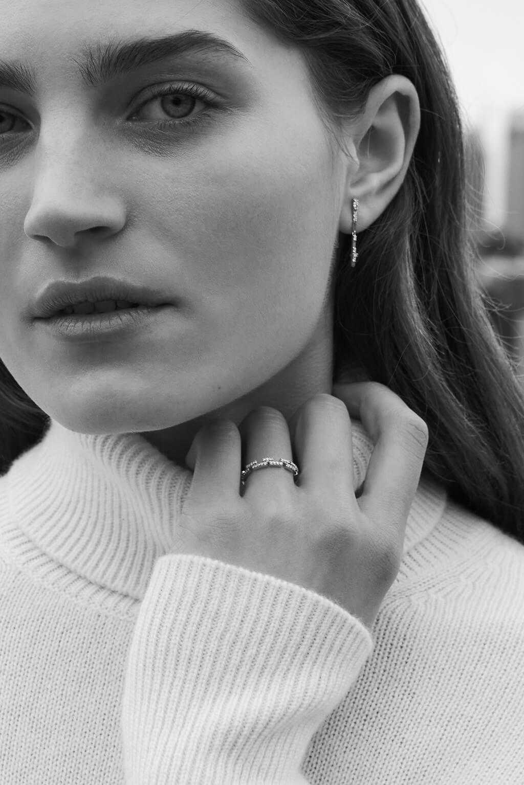 Bague Small Brick diamonds en or