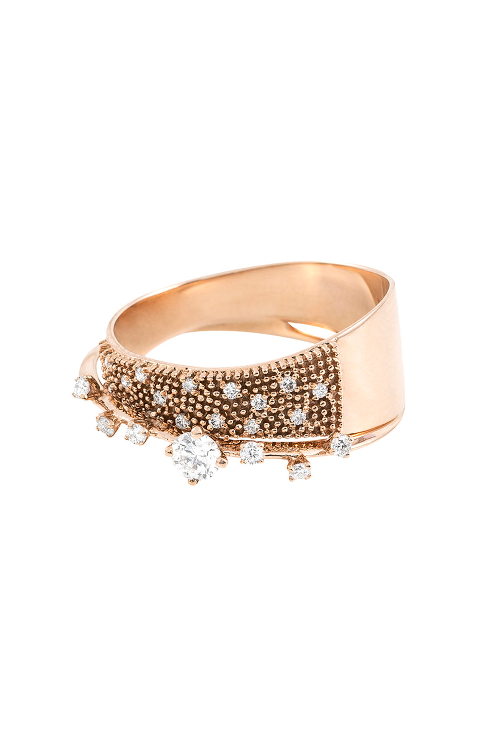 Bague Big Très-Or Irregular Band diamonds en or