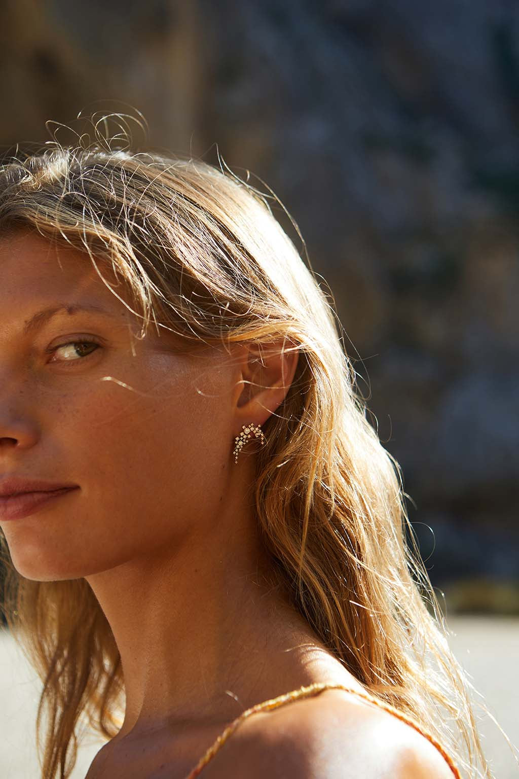 Boucle d'oreille Big Cascade diamonds en or