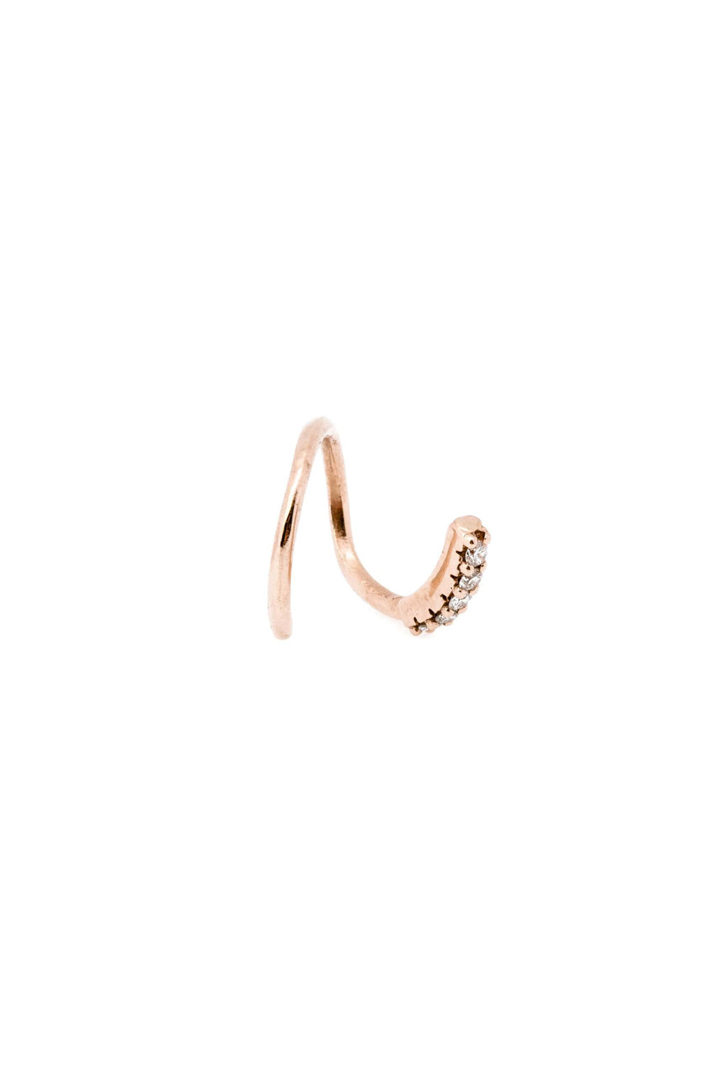 Diamond snake gold earring