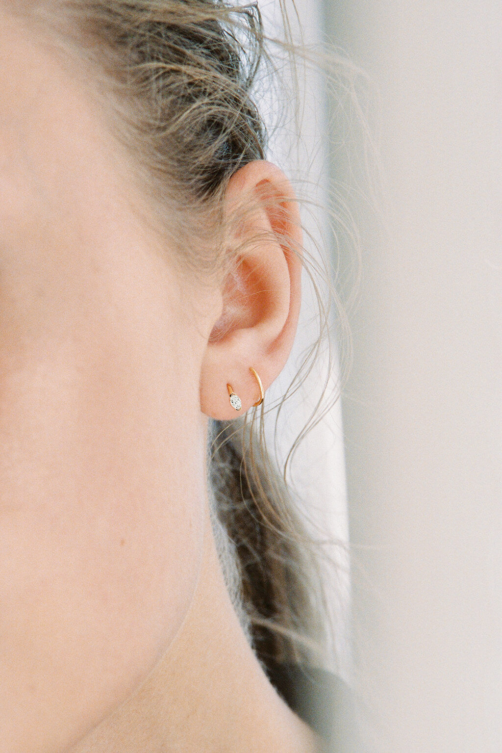 Boucle d'oreille Small Snake Marquise en or
