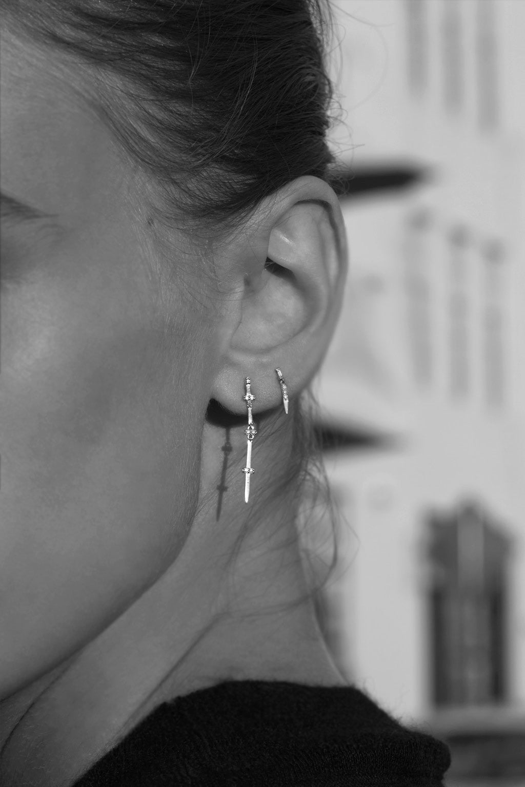 Boucle d'oreille Sword en or jaune