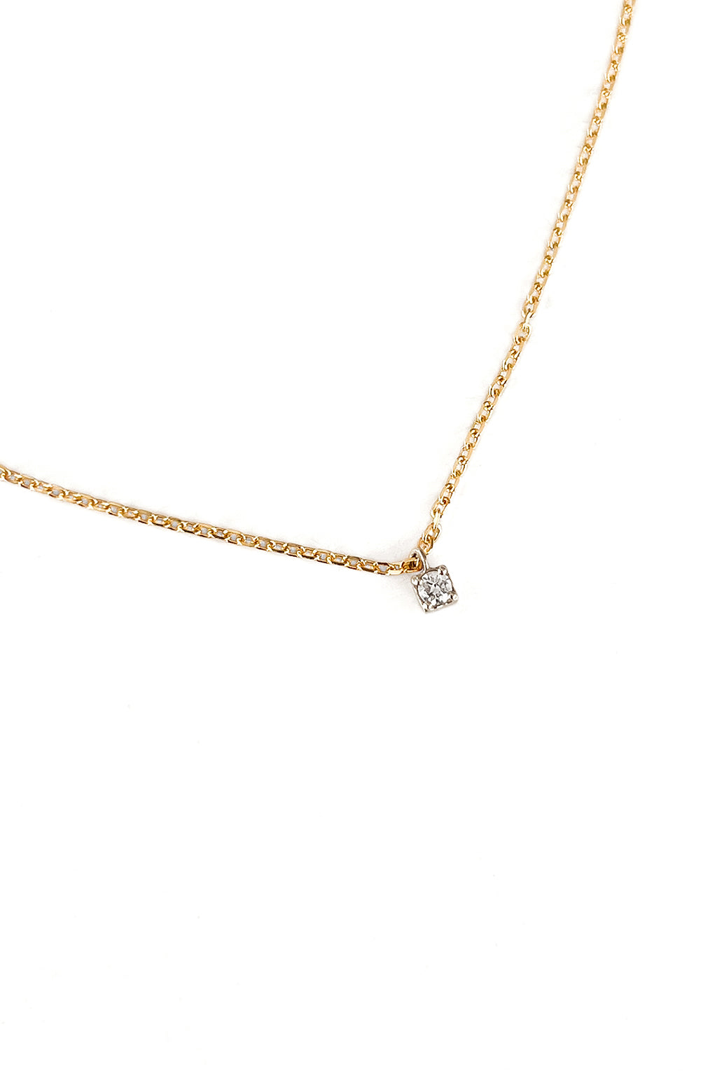Collar Minibox de oro amarillo y blanco