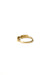 Gold dash line earring in 18k gold, small circular bangle with subtle narrowing in its shape. Designed by Sansoeurs.