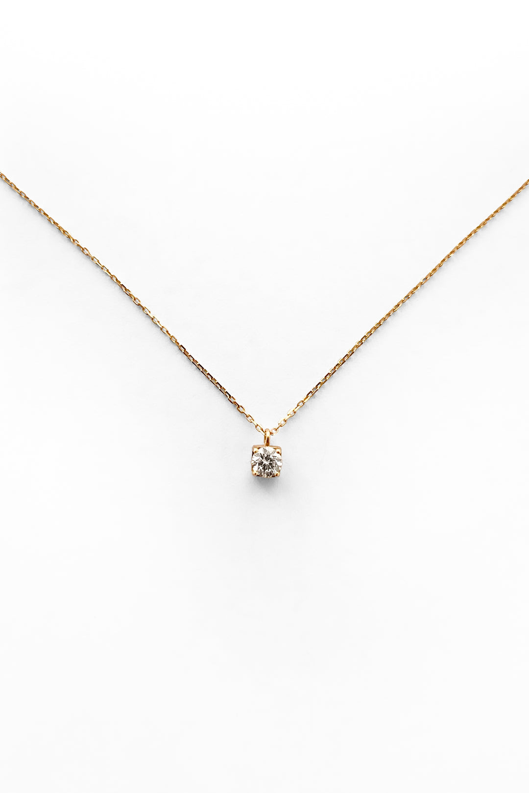 Box diamond gold necklace