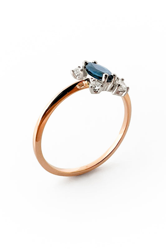Anillo Big Star Marquise Sapphire de oro
