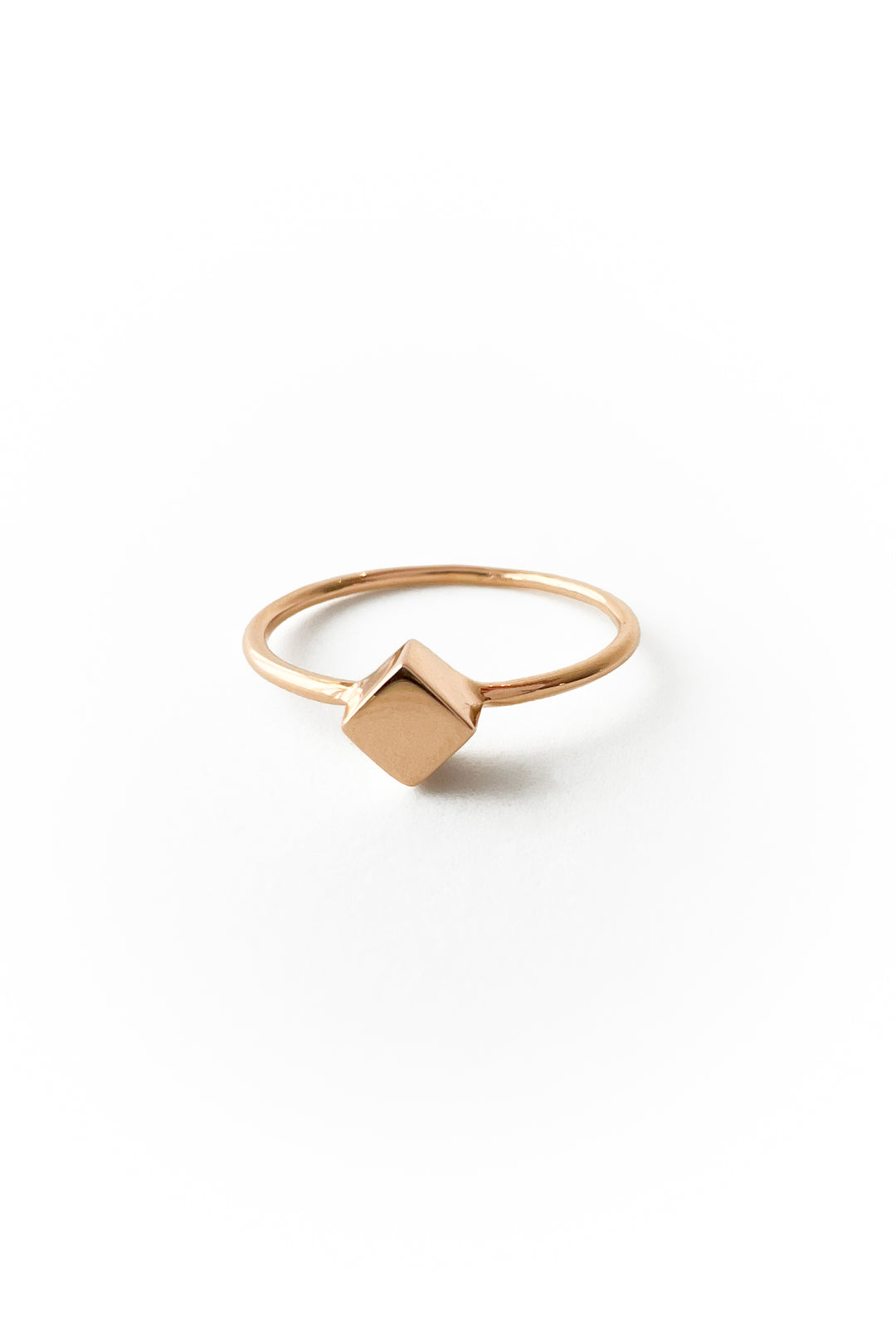 Cube 18k rose gold ring