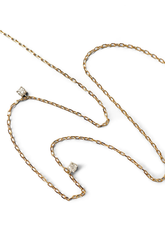 Dots diamonds gold necklace