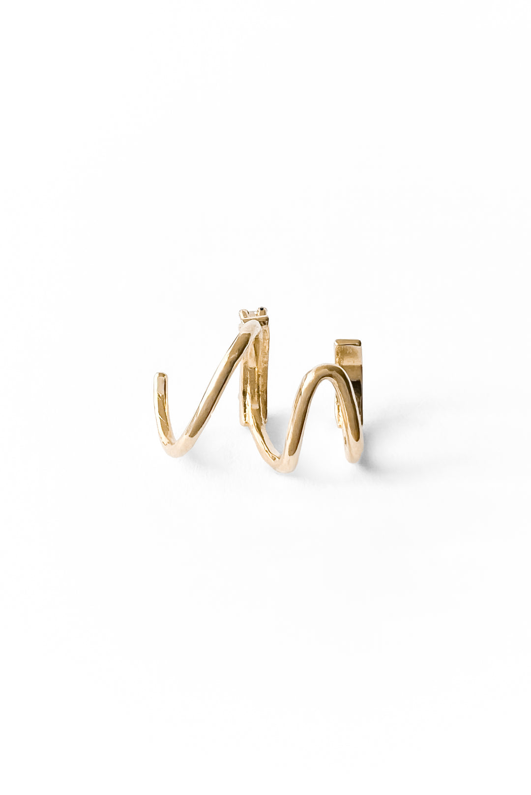 Double Tag Snake gold earring