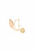 Double petal gold earring