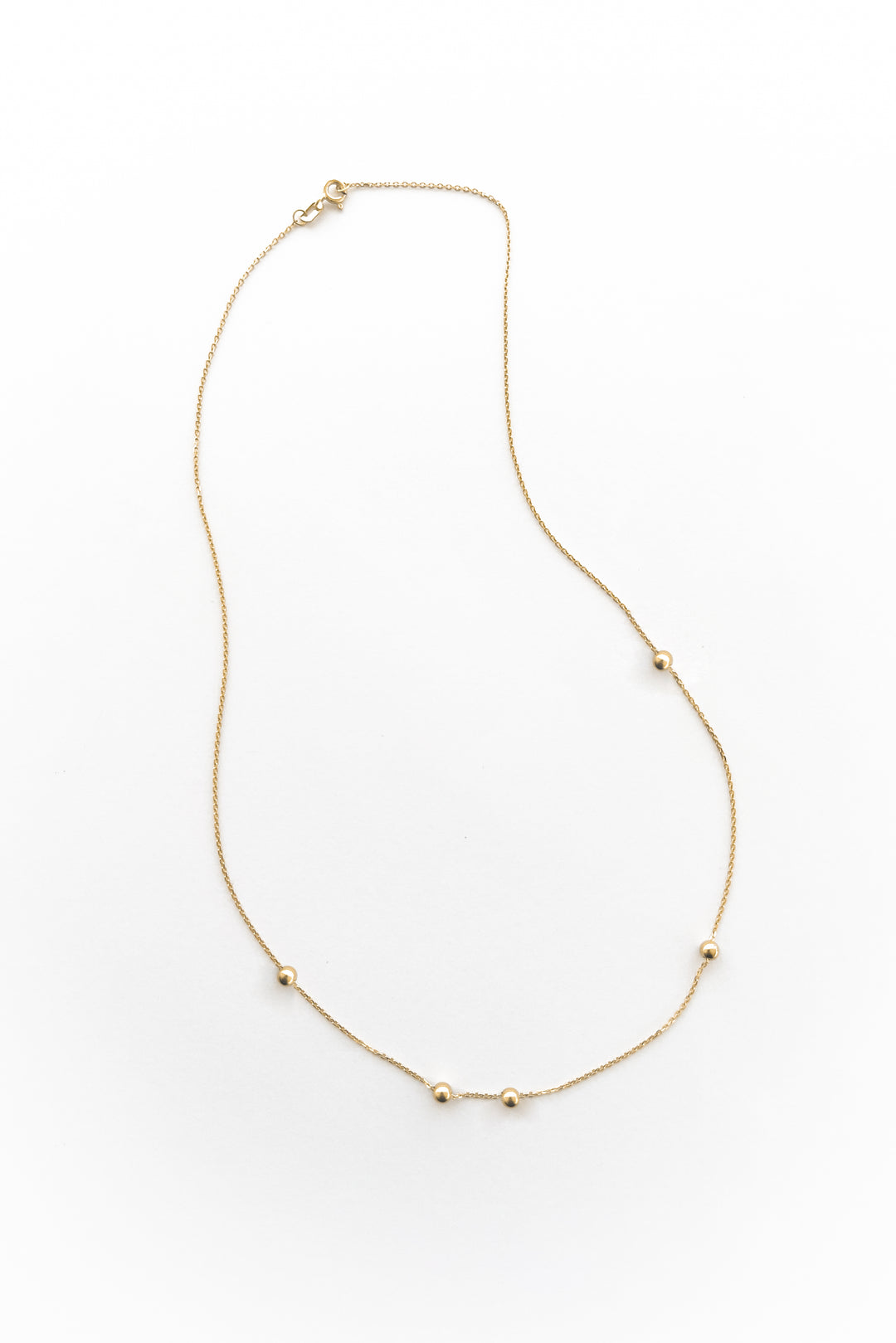 5 Mini Spheres gold necklace
