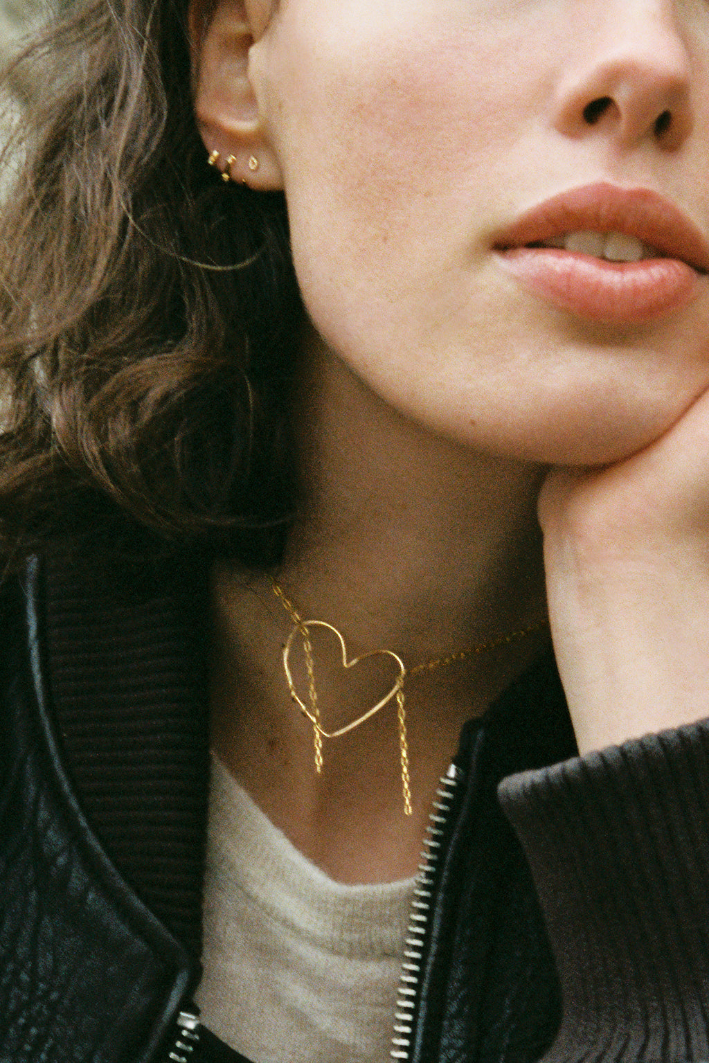 Fine ligne d'amour gold necklace