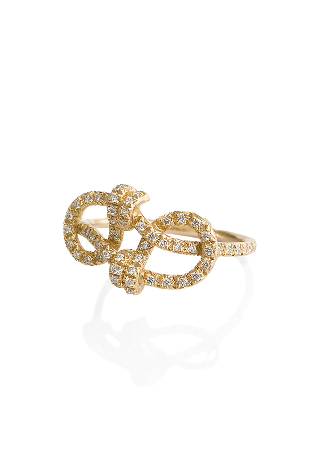 Anillo Big Knot diamonds de oro