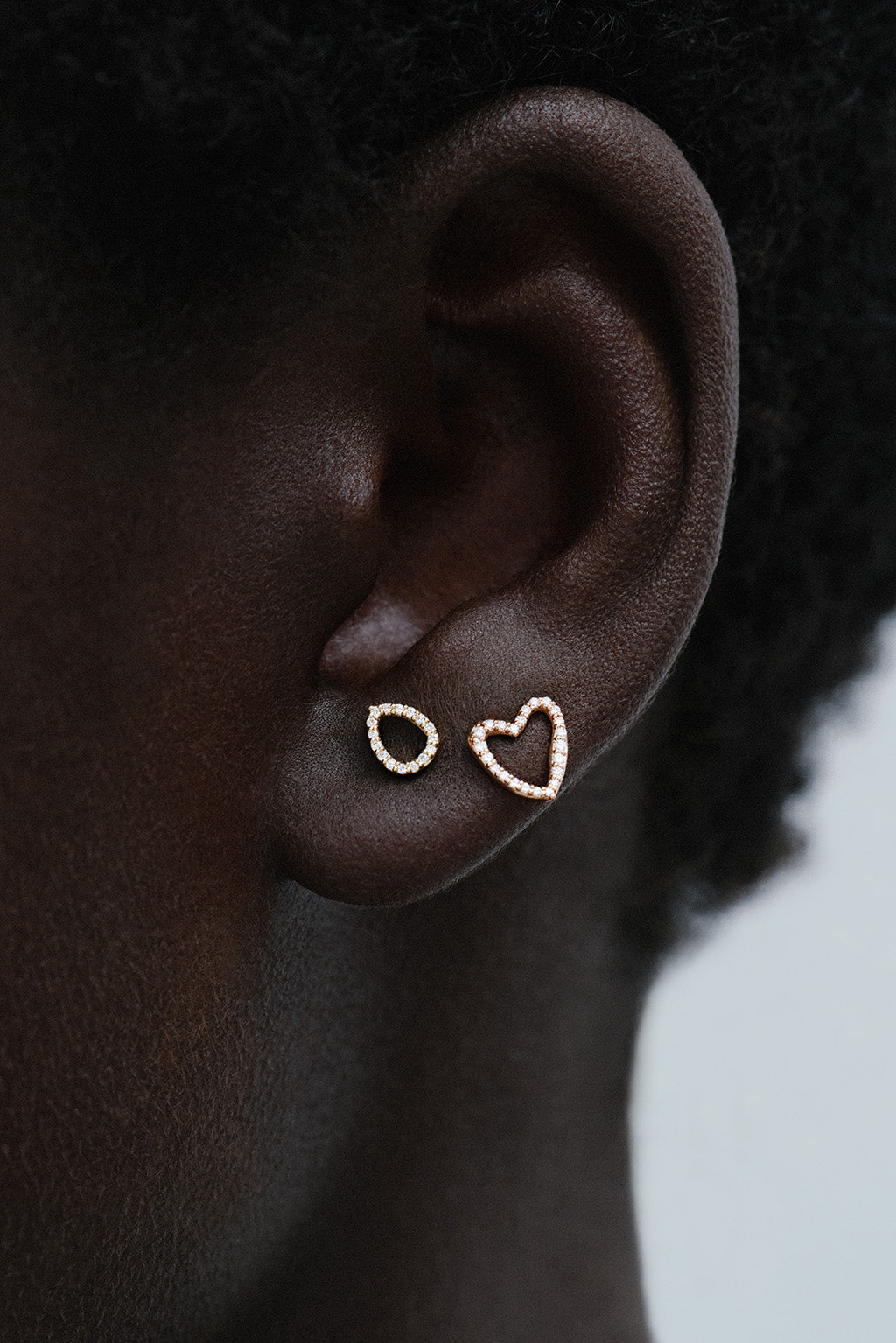 Love Bubble diamonds gold earring