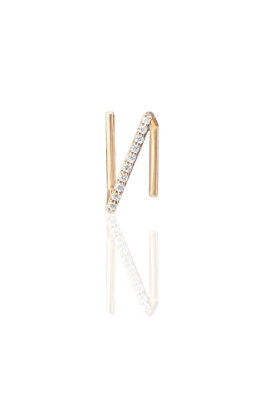 Stick Diamonds gold earring