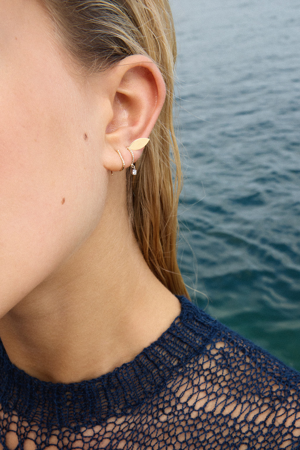 Stick Diamonds gold earring