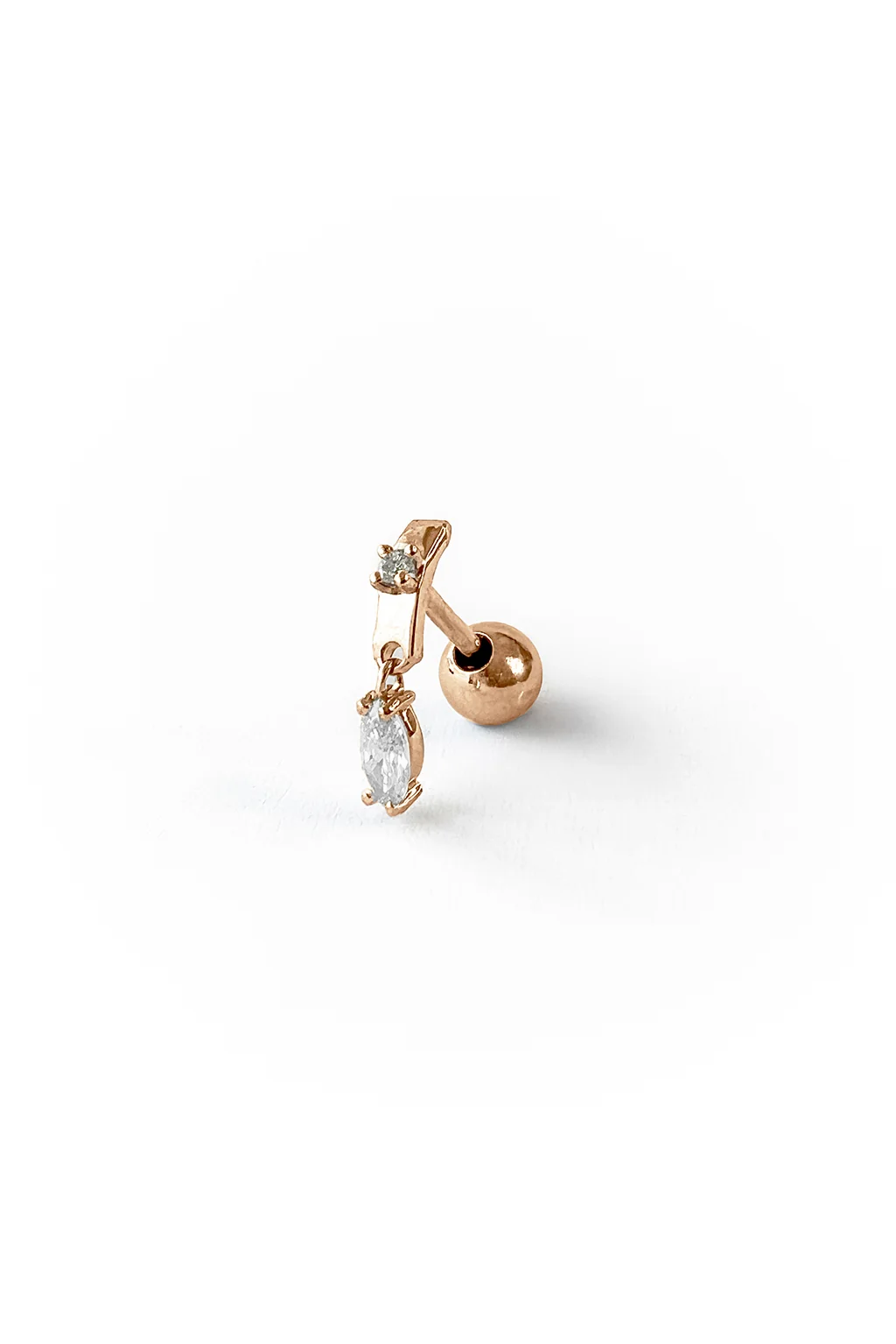 Boucle d'oreille Tag Marquise en or 18K