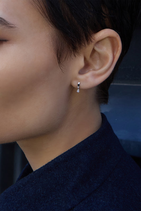 Boucle d'oreille Two Tags Pear en or