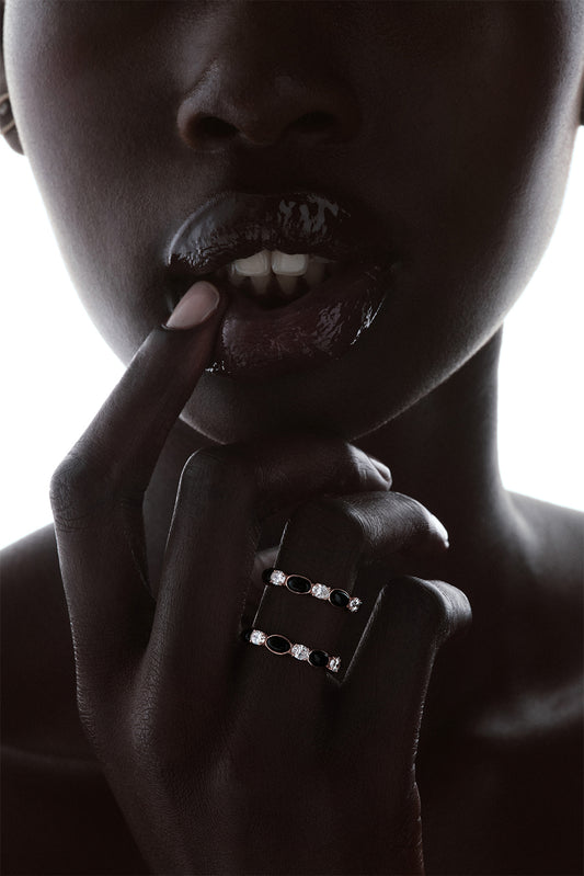 Bague Zebra diamonds en or