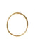 Gold oval bracelet with polished finish on white background