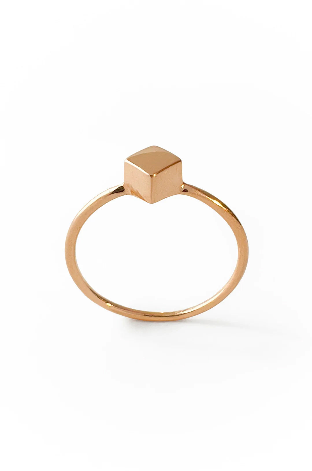 Cube 18k rose gold ring