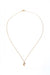 Drop Baguettes Gold Necklace in 18k yellow gold with diamonds and a 5 mm topaz, designed by Sansoeurs.
