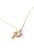 Drop Baguettes Gold Necklace in 18k yellow gold with diamonds and a 5 mm topaz, designed by Sansoeurs.