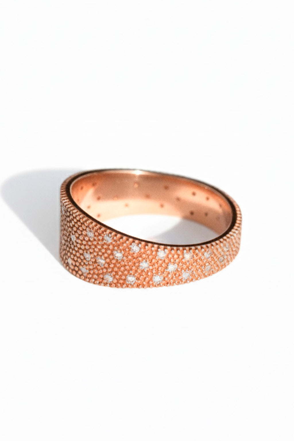 Irregular Full Band Diamonds Ring in 18k gold with diamonds, handcrafted by Sansoeurs.