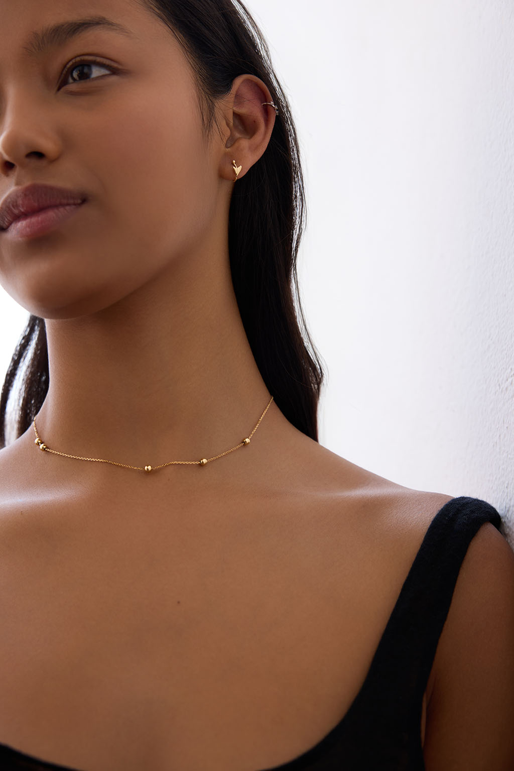 5 Mini Spheres gold necklace