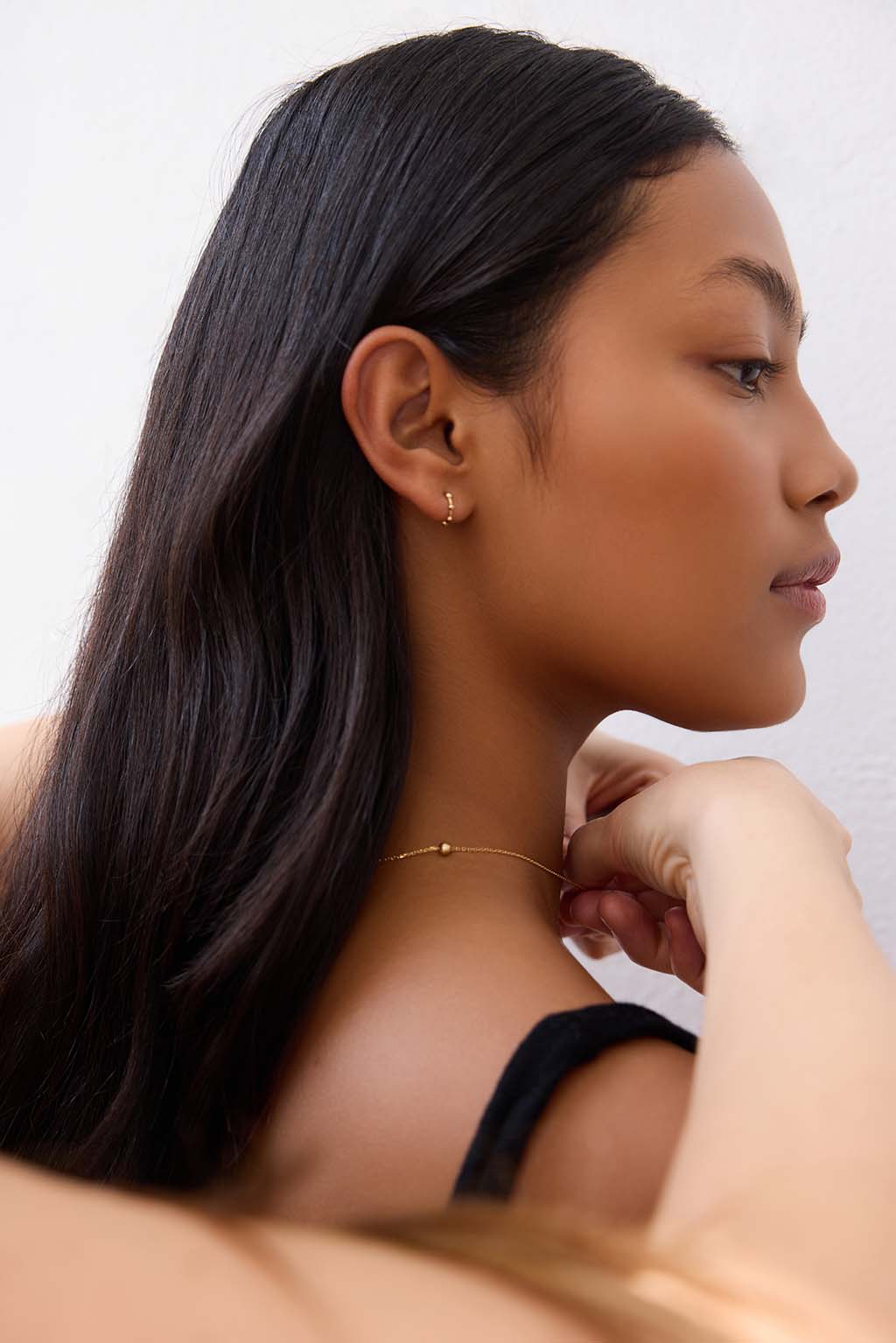 5 Mini Spheres gold necklace