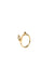 Close-up of the Floral Mini Bangle in 18k gold by Sansoeurs, featuring an arrow-like organic form and small sphere