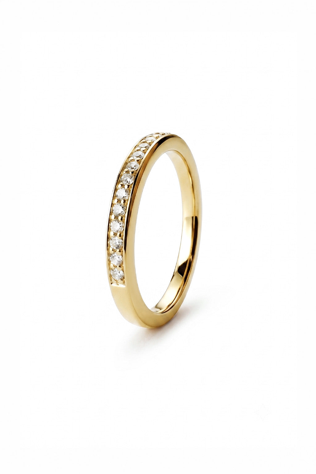 Half Pave gold ring