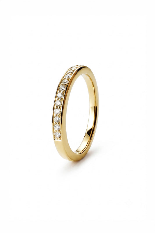 Half Pave gold ring