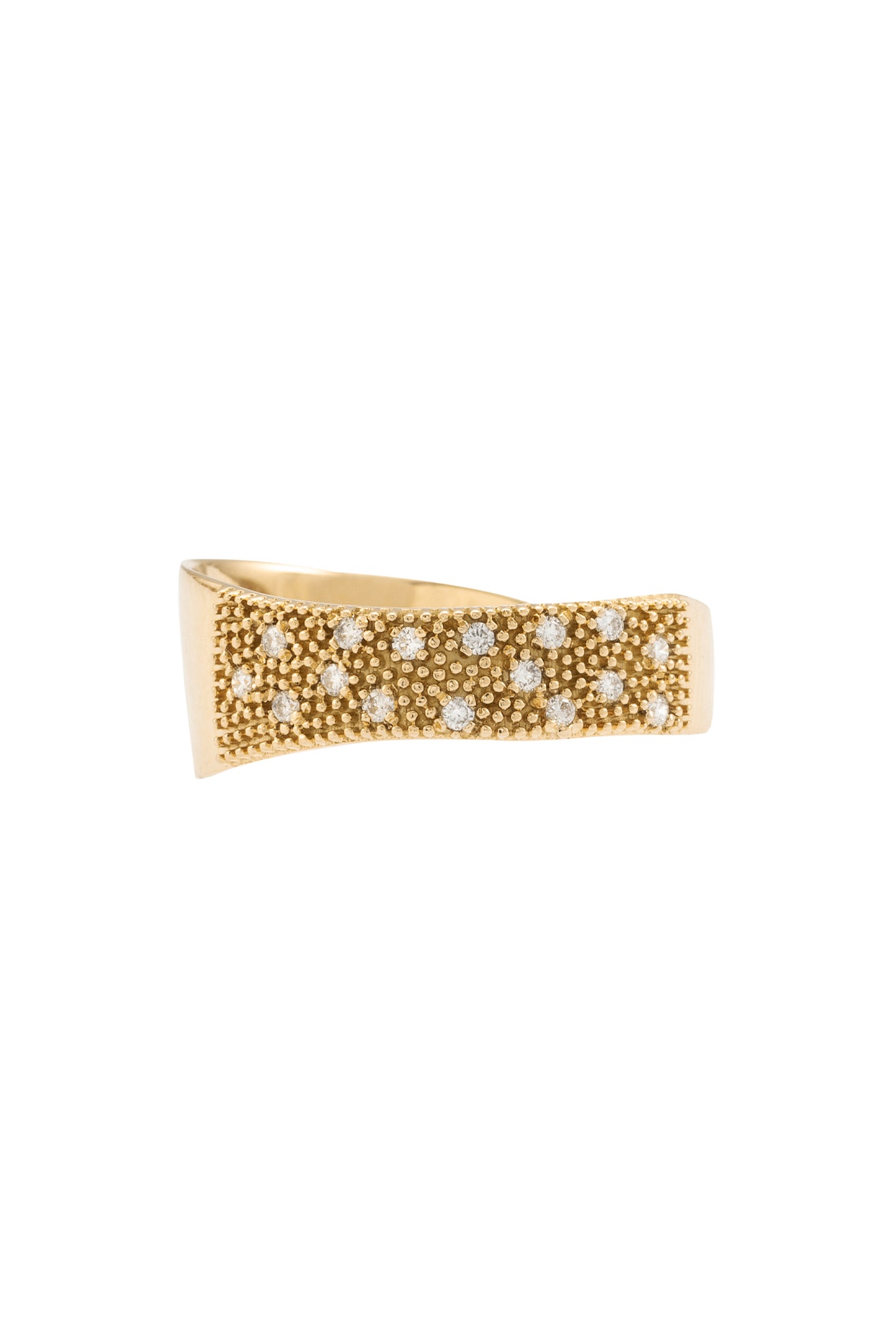 Irregular band diamonds gold ring