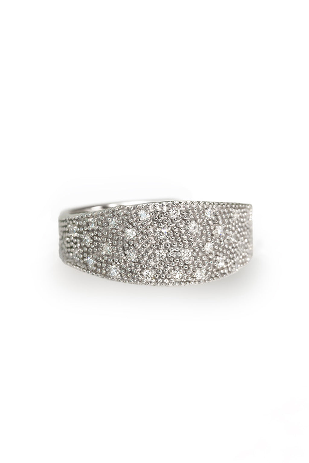 Irregular Full Band Diamonds Ring in 18k gold with diamonds, handcrafted by Sansoeurs.