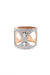 Ring with diamonds in 18k rose and white gold