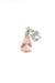 Pink Morganite Two Drops Earring in 18k white gold with diamonds, 5 mm topaz and 9×6 mm morganite, designed by Sansoeurs.