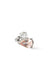 Pink Morganite Two Drops Earring in 18k white gold with diamonds, 5 mm topaz and 9×6 mm morganite, designed by Sansoeurs.