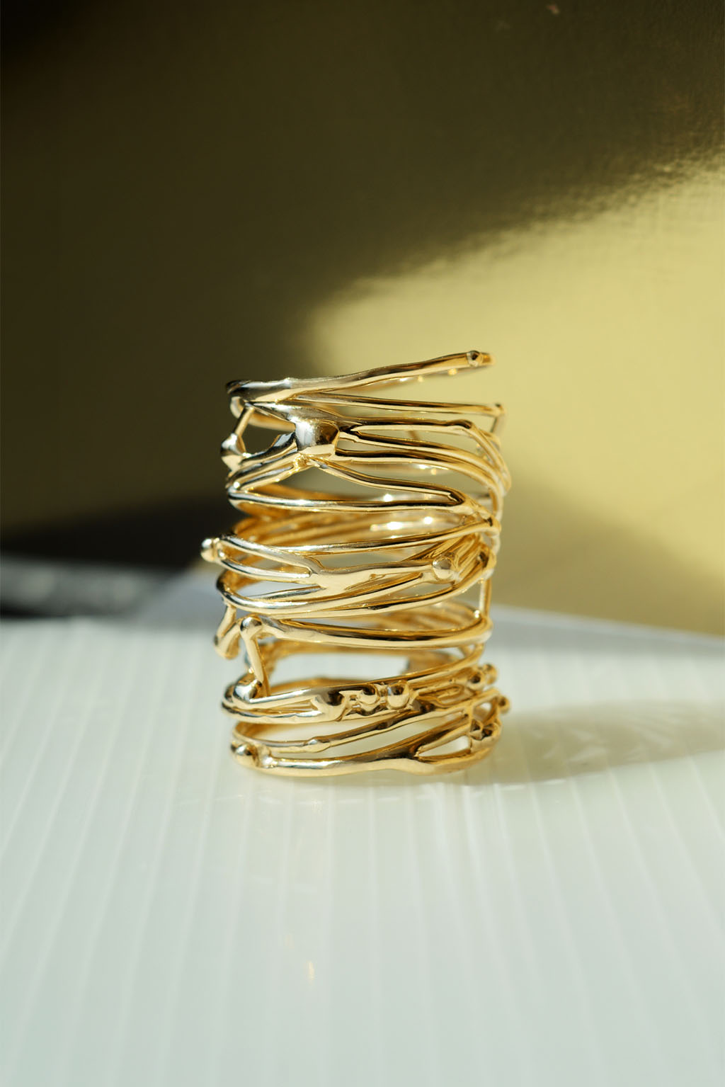 Root of gold III and I, Corona and Prima 14k gold rings