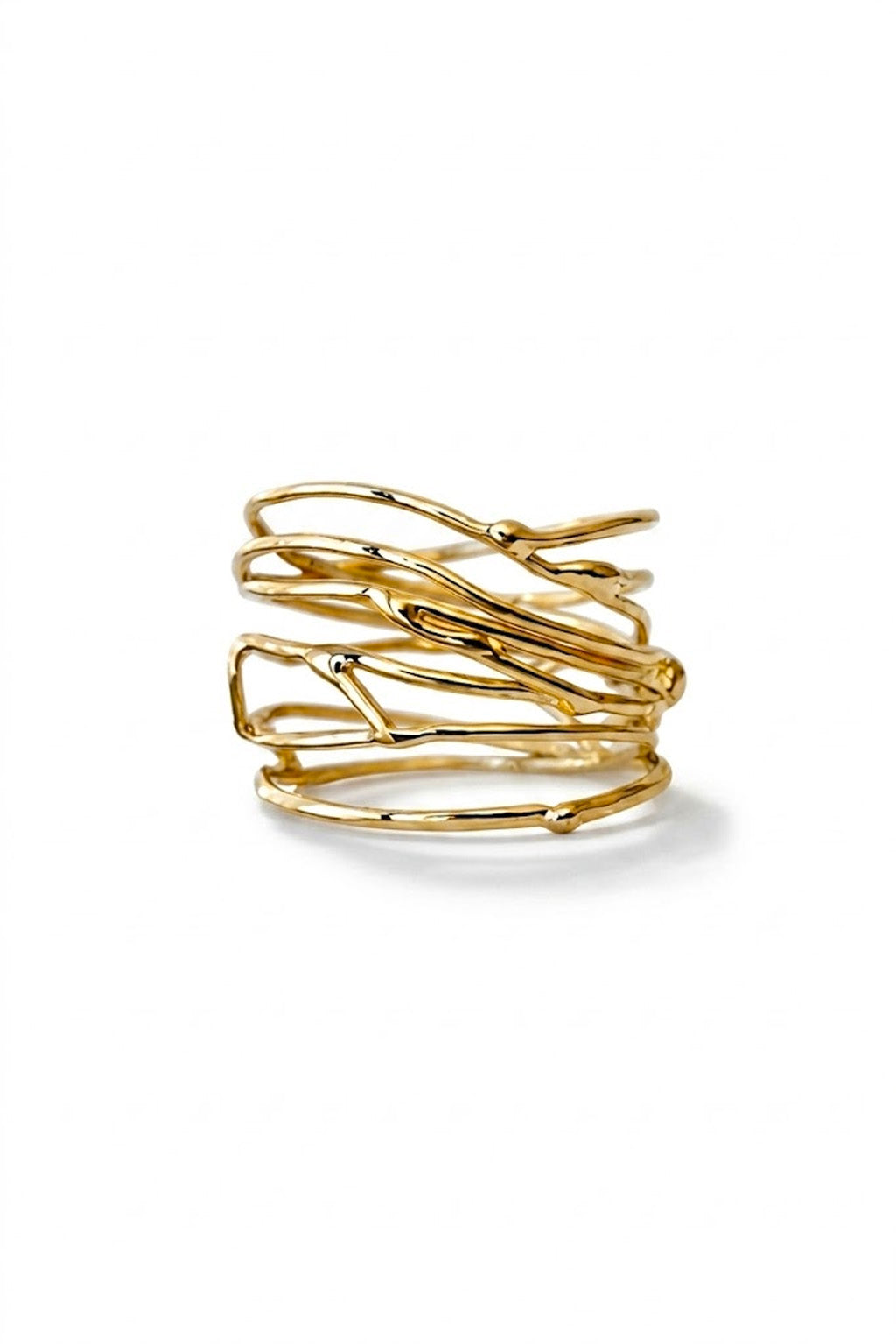 Root of gold II, Vena ring in 14k gold
