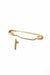 Baby Pin in 18k yellow gold by Sansoeurs, shown opened, bespoke design for a christening day.