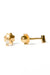 Baguette gold and diamond baby earrings by Sansoeurs, diamond set between two small gold plates