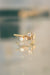 Plaque tag and Box 1.7 gold and diamond baby earrings by Sansoeurs, 1.7 mm diamond in square gold bezel