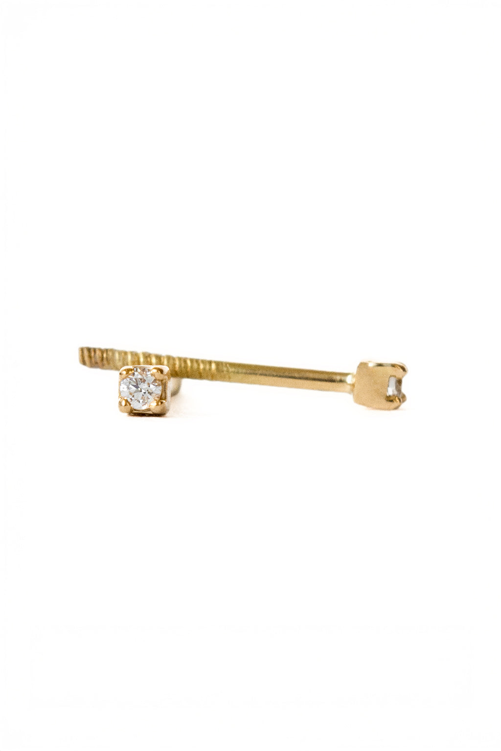 Box Gold and Diamond Baby Earrings