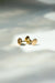 Dots gold and diamonds baby earrings by Sansoeurs, oval gold studs with three diamonds