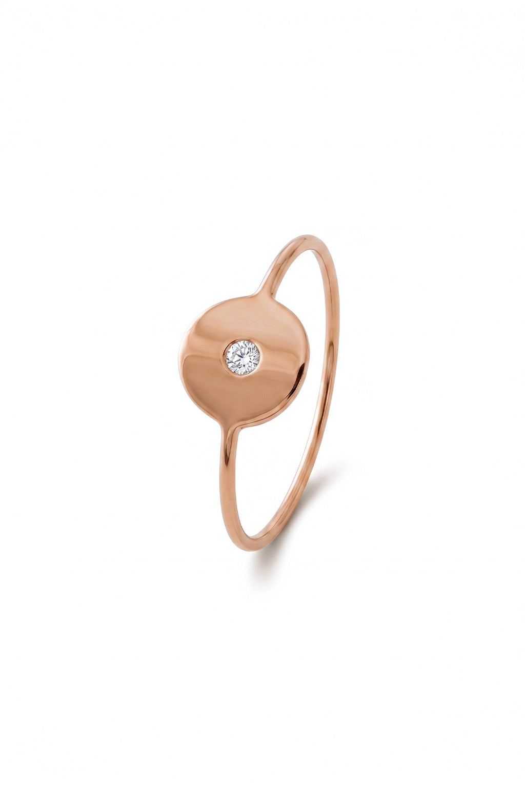 Sequin diamond 18k rose gold ring