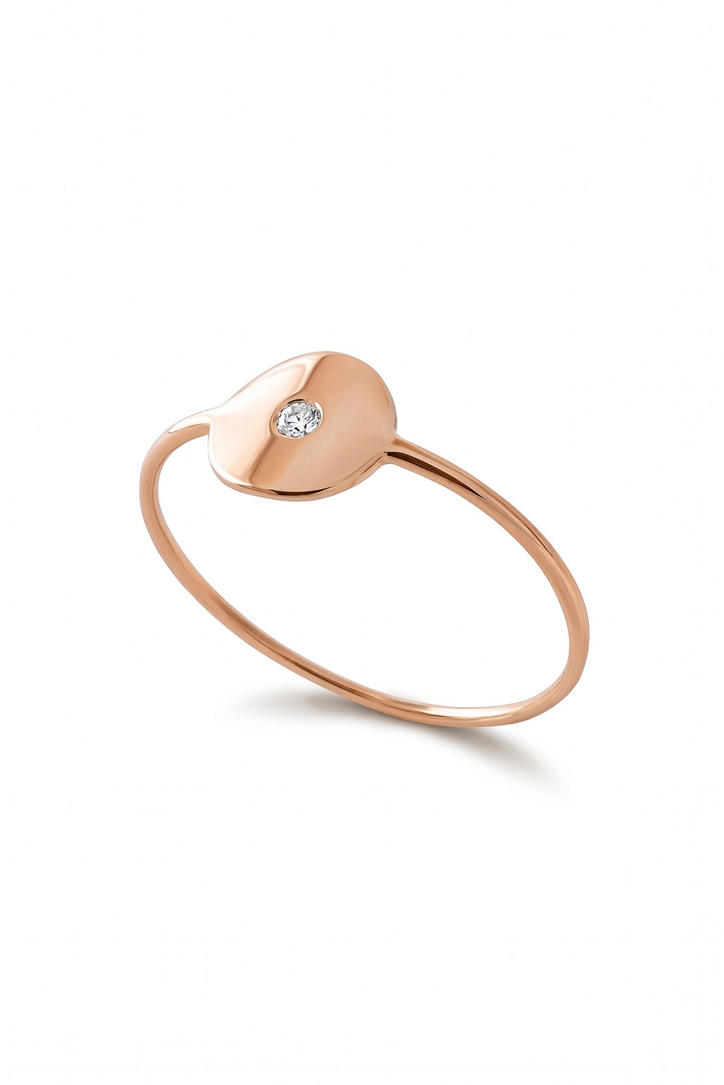 Sequin diamond 18k rose gold ring
